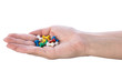 Hand with colorful pushpins