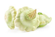 Three types of Patty pan Squash isolated on white background