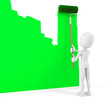 3d man painting a wall