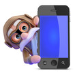 Pilot leans out from behind smartphone