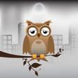 Owl And Polluted City