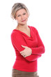 Beautiful mature blonde portrait over a white