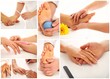 Manicure, pedicure and foot massage collage