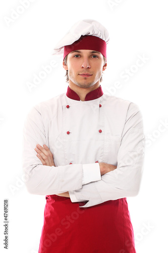 Photo: Young and handsome cook smiling portrait Young and handsome cook smiling portrait
