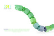 Origami green snake