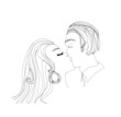 portrait of young couple kissing