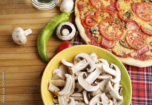Photo: Pizza with mushrooms Pizza with mushrooms