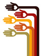 Hand design with text space.
