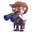 Cowboy scans the horizone with his binoculars
