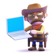 Cowboy with laptop