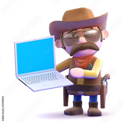 Illustration: Cowboy with laptop Cowboy with laptop