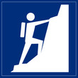 Schild blau - Klettersteig