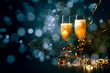 Glasses of champagne at new year party