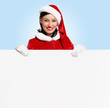 santa girl with a blank banner