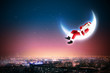 Santa on the moon