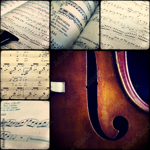 Photo: Collage - Music - musical scores Collage - Music - musical scores