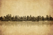 grunge image of new york skyline