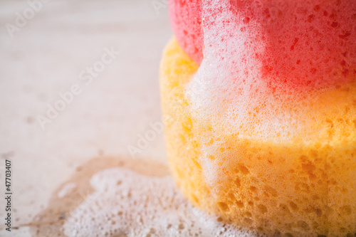 Photo: sponge and foam to wash sponge and foam to wash