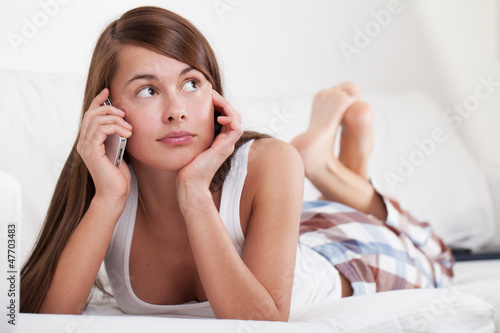 Photo: Beautiful woman with phone Beautiful woman with phone