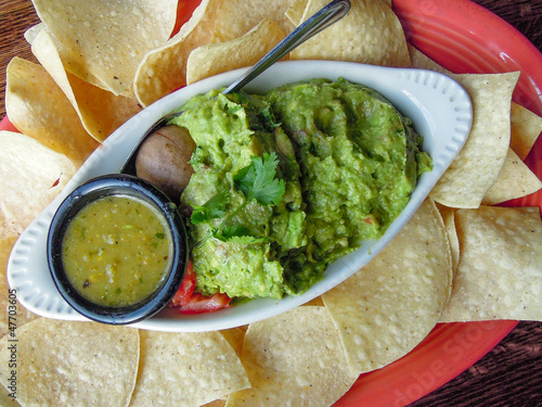 Photo: Guacomole with tortilla chips Guacomole with tortilla chips