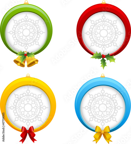 Vector: christmas ball banner set christmas ball banner set