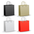 Set of empty paper shopping bag