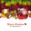 Christmas decorative elements background on snow
