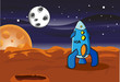 American space rocket on Mars