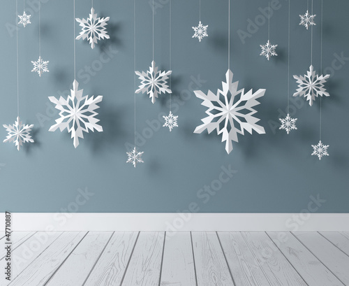Illustration: snowflakes in room snowflakes in room