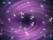 Violet cosmic whirl background with stars