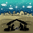 Crib collage silhouettes black square