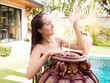 woman with fountain