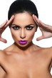 glamor sexy model with pink lips,bright makeup