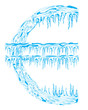 Vector: Sign euro from ice Sign euro from ice