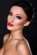 beautiful sexy  young model with red lips,bright makeup