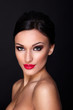 beautiful sexy  young model with red lips,bright makeup