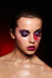 beautiful woman with bright lips,bright makeup