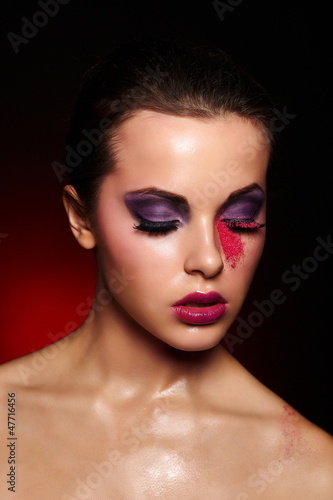Photo: beautiful woman with bright lips,bright makeup beautiful woman with bright lips,bright makeup