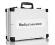 Silvery diplomat (suitcase) isolated on white