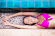 woman in the swimming pool