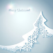Abstract Christmas Background with paper christmas tree