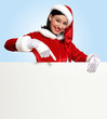 santa girl with a blank banner