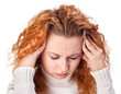 Photo: woman suffering from headache woman suffering from headache