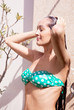woman taking a shower