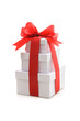 Photo: Gift boxes with red ribbon and bow Gift boxes with red ribbon and bow