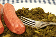 Grünkohl mit Wurst ubd Gabel