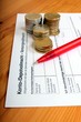 Konto und Depotvollmacht Vorsorge, Geld, Stift