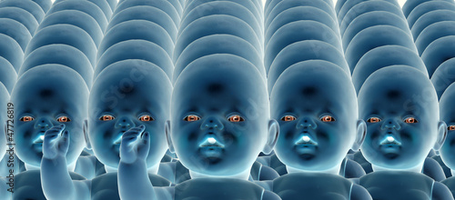 Illustration: Eine Serie von Puppen als Symbol fuer Klonen Eine Serie von Puppen als Symbol fuer Klonen