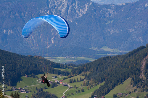 Photo: Paraglider in Austrian mountain Paraglider in Austrian mountain