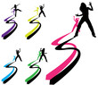 silhouette danse bicolor